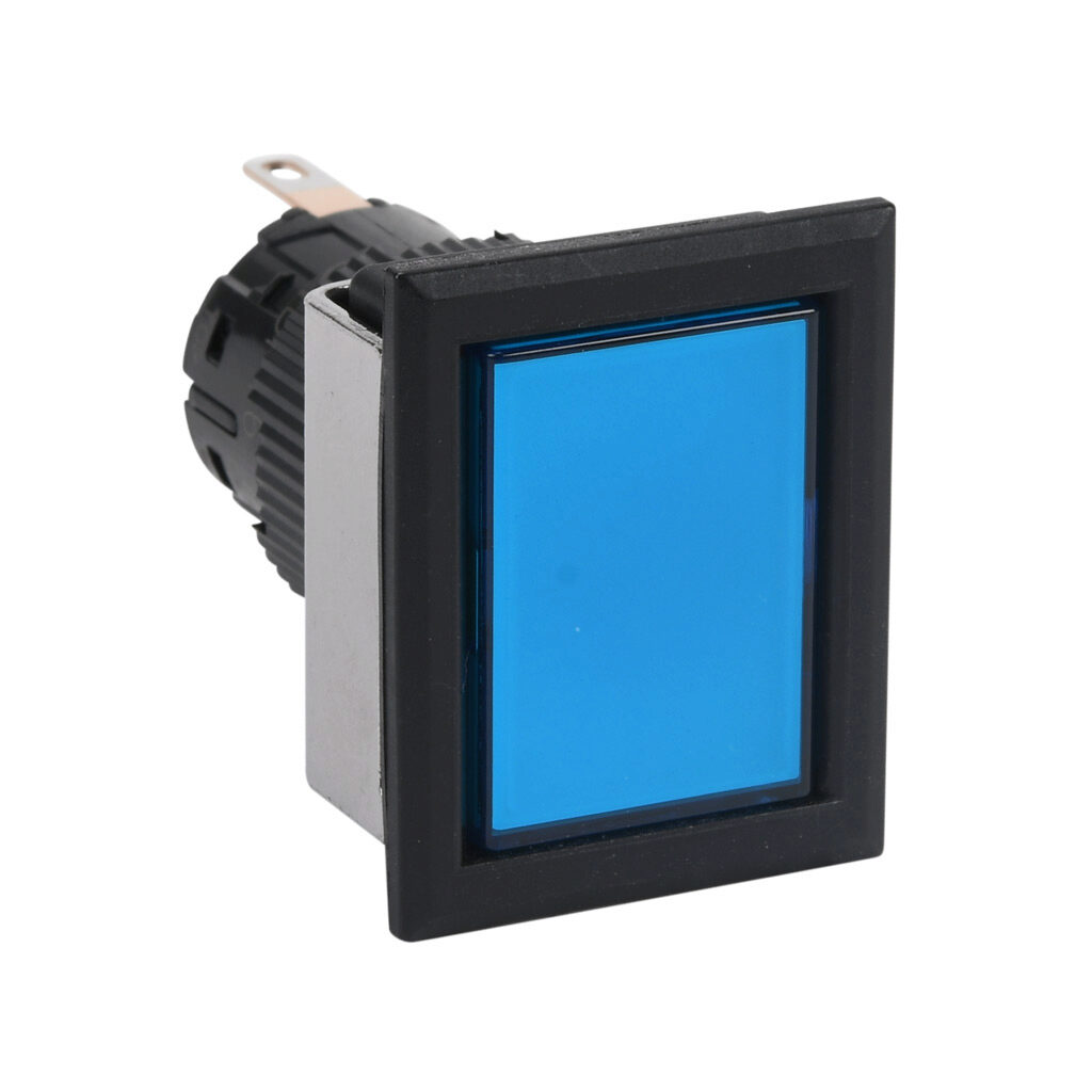 DF16F0N-E3S - Fuji Electric LED indicating light, permanent light function, IP65, 16mm, blue, 28mm, rectangular, plastic base, plastic bezel, 24 VAC/VDC, full voltage.