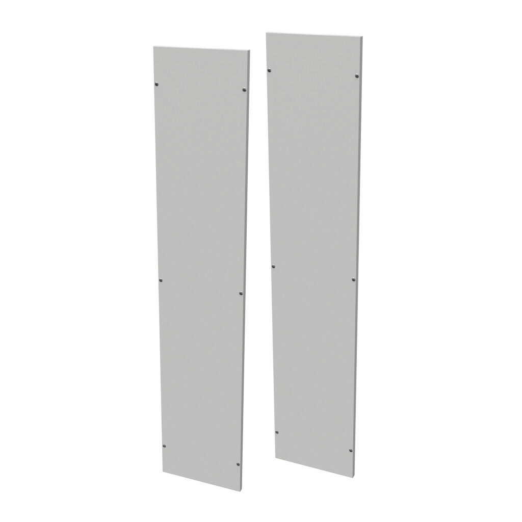 DLK184 - Quadritalia OK series side exterior panel, 1800 x 400mm (HxD), carbon steel, RAL 7035 light gray, powder coat finish. Package of 2.