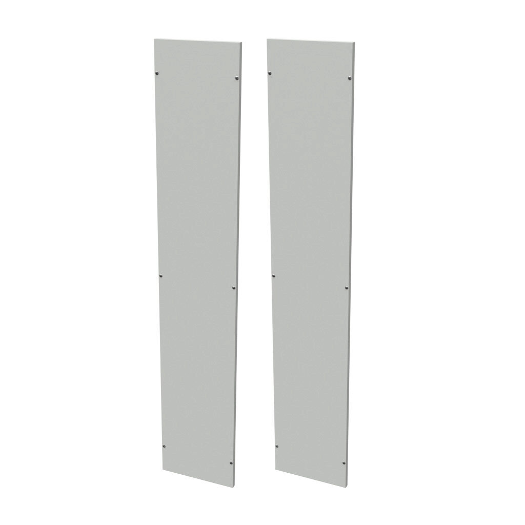 DLK204 - Quadritalia OK series side exterior panel, 2000 x 400mm (HxD), carbon steel, RAL 7035 light gray, powder coat finish. Package of 2.