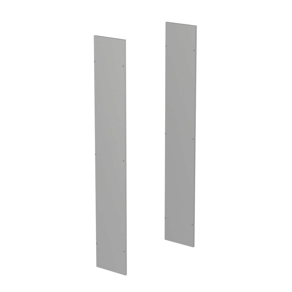 DLK224 - Quadritalia OK series side exterior panel, 2200 x 400mm (HxD), carbon steel, RAL 7035 light gray, powder coat finish. Package of 2.
