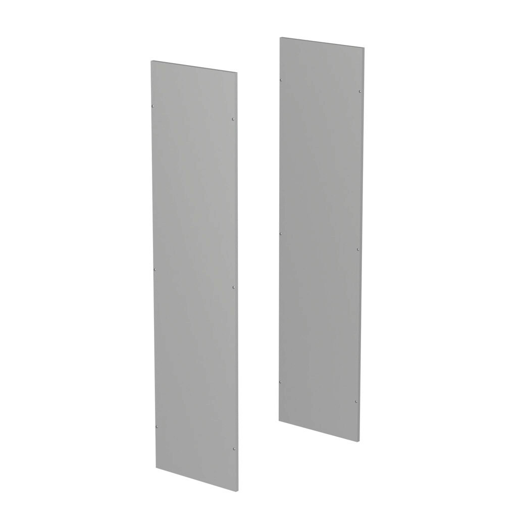 DLK226 - Quadritalia OK series side exterior panel, 2200 x 600mm (HxD), carbon steel, RAL 7035 light gray, powder coat finish. Package of 2.