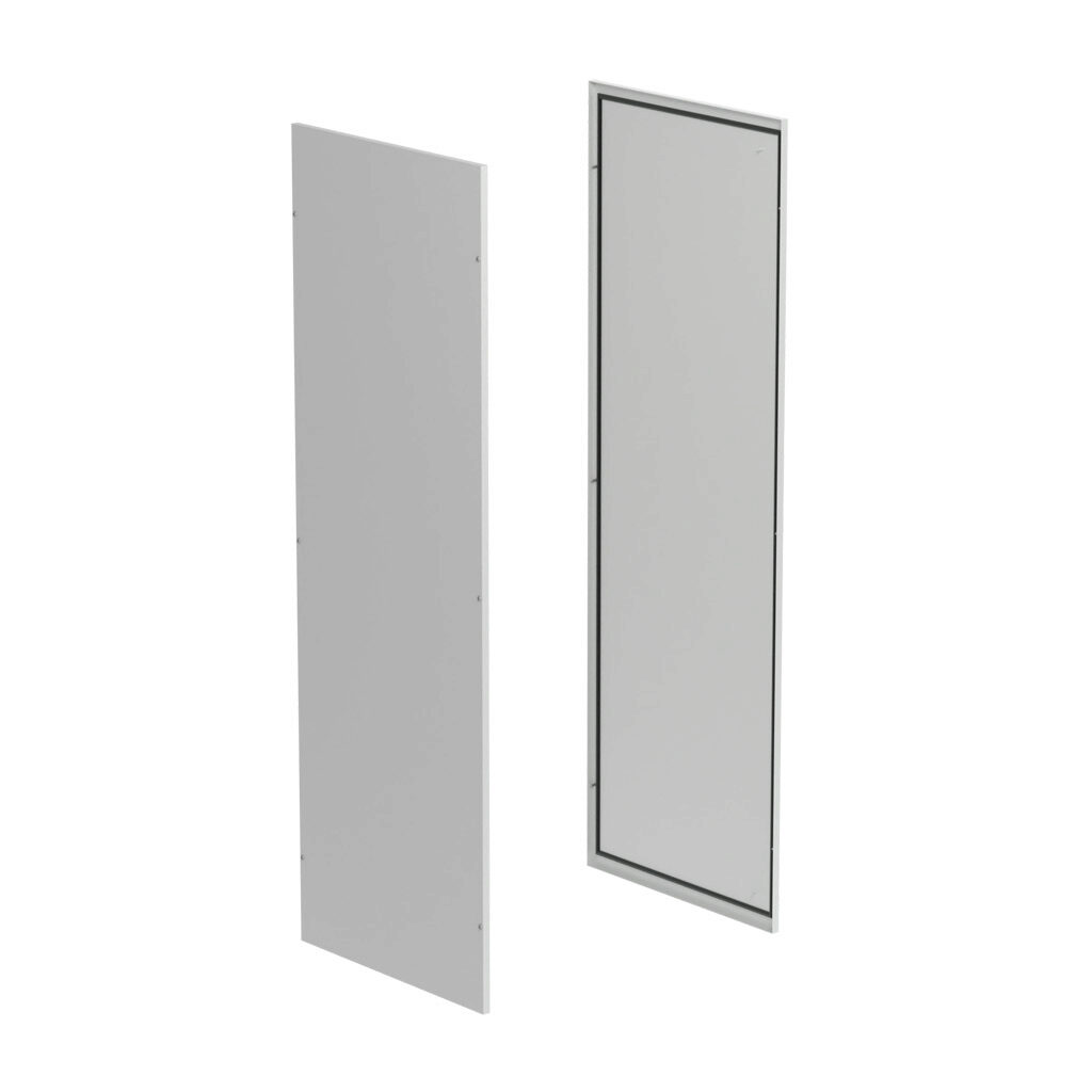 DLK228 - Quadritalia OK series side exterior panel, 2200 x 800mm (HxD), carbon steel, RAL 7035 light gray, powder coat finish. Package of 2.