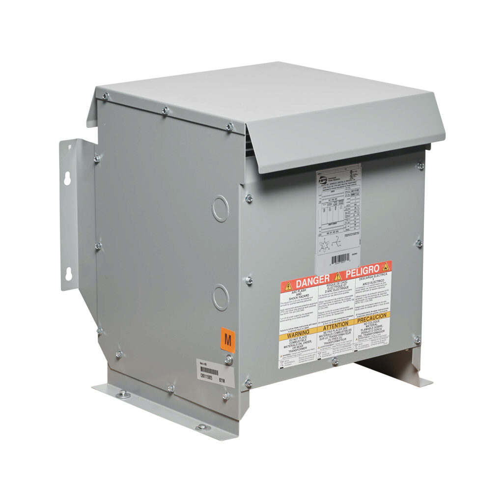 DM011JJ - Hammond drive isolation transformer, open core, 11 kVA, 3-phase, 460 VAC Delta, 460Y/266 VAC secondary, 60 Hz, NEMA 3R, floor, wall or ceiling mount.