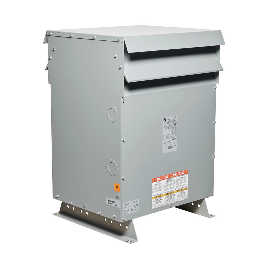 DM118JJ - Hammond drive isolation transformer, open core, 118 kVA, 3-phase, 460 VAC Delta, 460Y/266 VAC secondary, 60 Hz, NEMA 3R, floor, wall or ceiling mount.