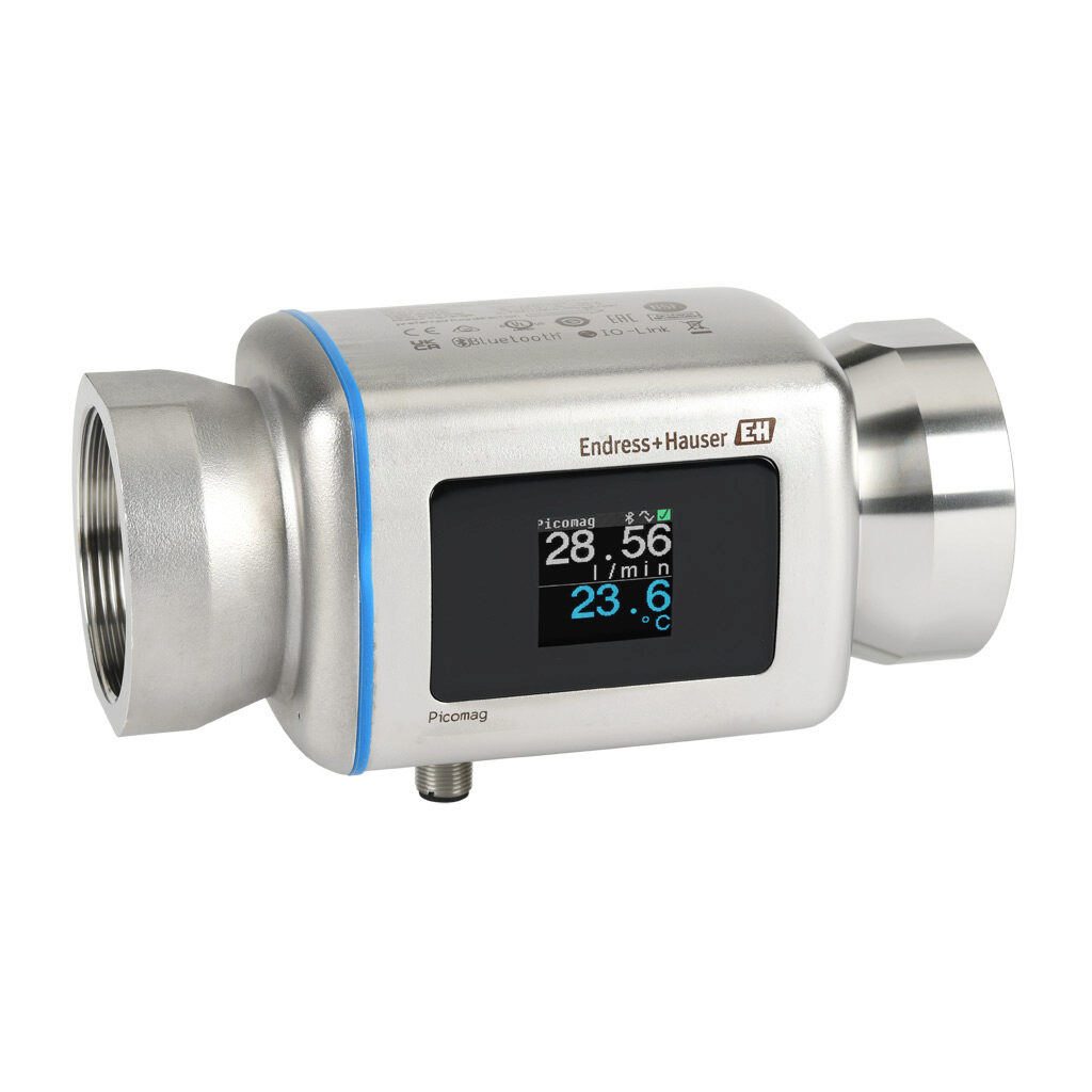 DMA50-AAACA1 - Endress+Hauser Picomag liquid flow meter, magnetic-inductive, 2in female NPT, 0 to 198.1 GPM, 14 to 158 deg F, +/- 3.436E10 liters, 20 to 10,000 µS/cm, Output: switch, pulse, analog, discrete input, IO-Link, Output 2: switch, analog...