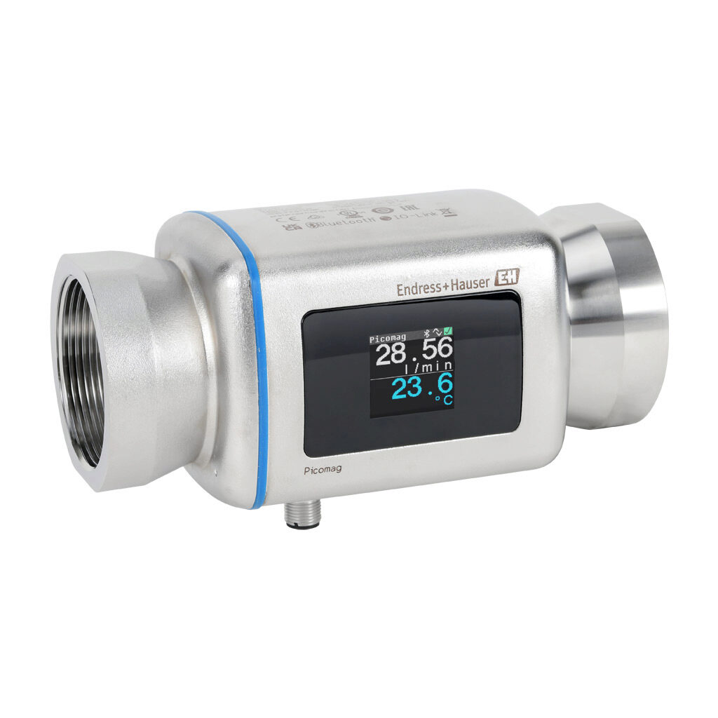 DMA50-AAADA1 - Endress+Hauser Picomag liquid flow meter, magnetic-inductive, 2in female NPT, 0 to 198.1 GPM, 14 to 158 deg F, +/- 3.436E10 liters, 20 to 10,000 µS/cm, Output: switch, pulse, analog, discrete input, IO-Link, Output 2: switch, analog...