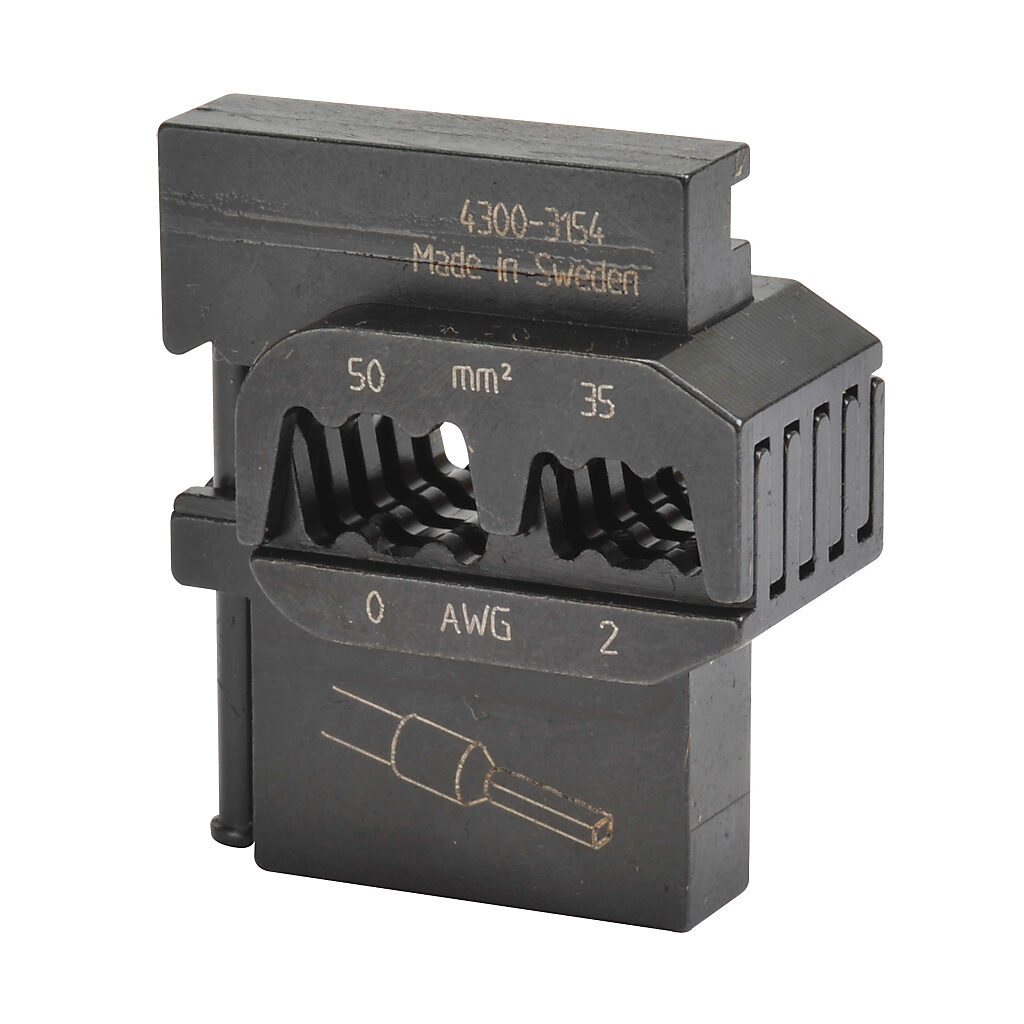 DN-CT-D6 - AutomationDirect die set, 2-0 AWG capacity, compatible with insulated and non-insulated wire ferrules. For use with DN-CT series wire crimping tool. Purchase DN-CT-HDL handle separately.