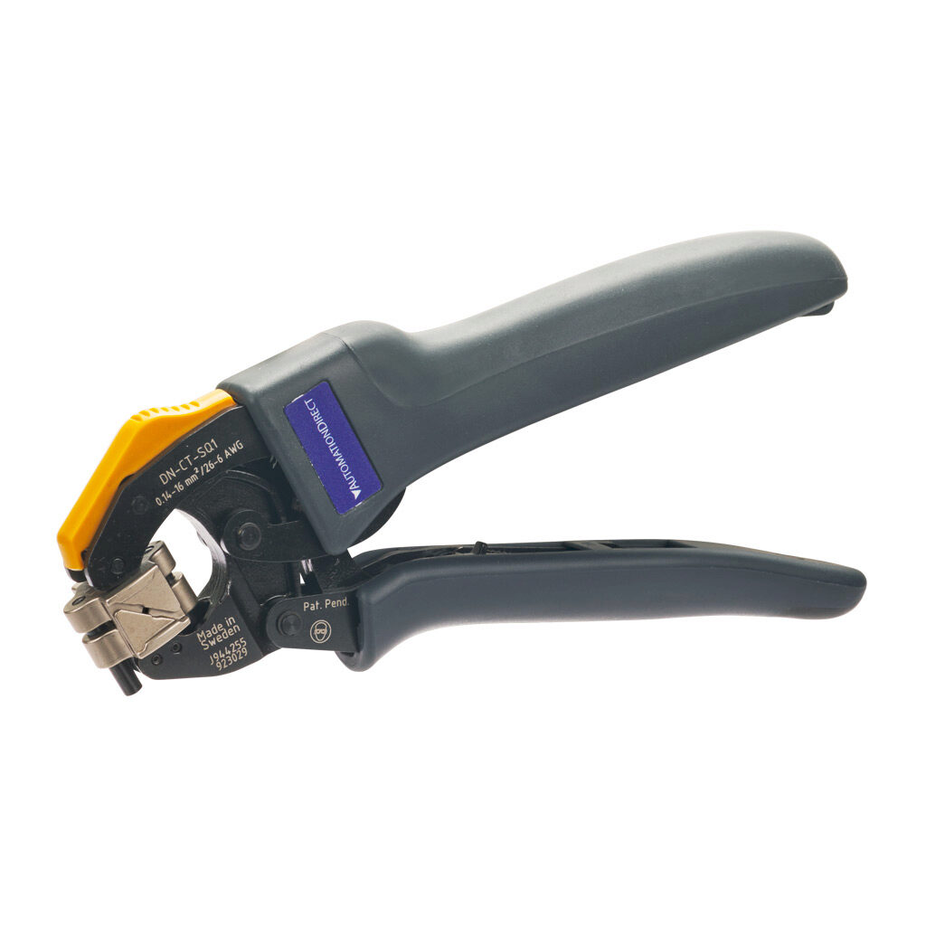 DN-CT-SQ1 - AutomationDirect wire crimping tool, self-adjusting, rotatable die, square profile, 26-6 AWG capacity, compatible with insulated and non-insulated wire ferrules.