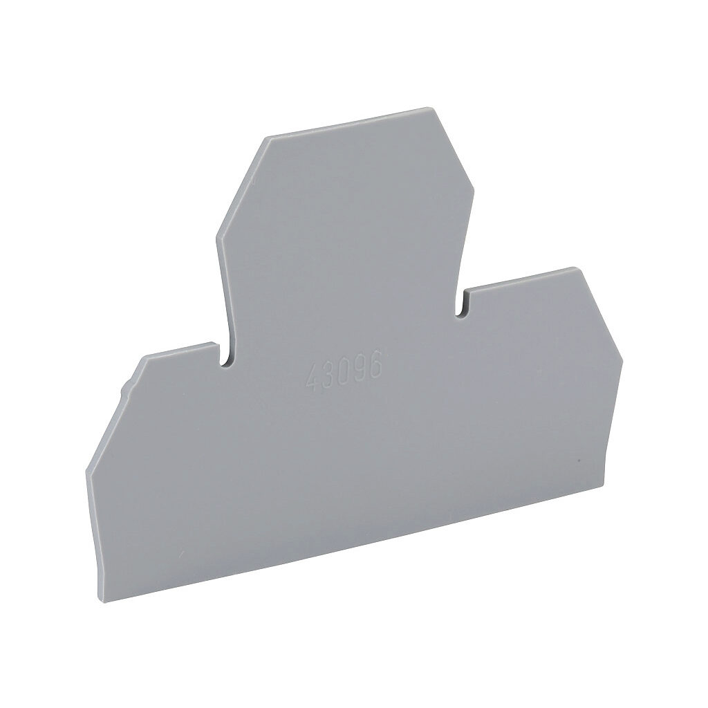 DN-DEC10MN - DINnector terminal block end cover, gray. Package of 10. For use with DN-D10-A series terminal blocks.