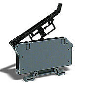 DN-F6 - DINnector screw circuit protection terminal block, accepts wire size 20-6 AWG, gray, 30A, 35mm DIN rail mount, 10kA SCCR. Package of 25. For use with ABC, AGC, MDA and MDL series fuses.