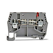 DN-FE2L24-5 - DINnector screw circuit protection terminal block, accepts wire size 24-12 AWG, gray, 24 VAC/VDC LED indicator(s). Package of 5. 20A when used as a disconnect; 10A when used with a DN-SUPP-nn.