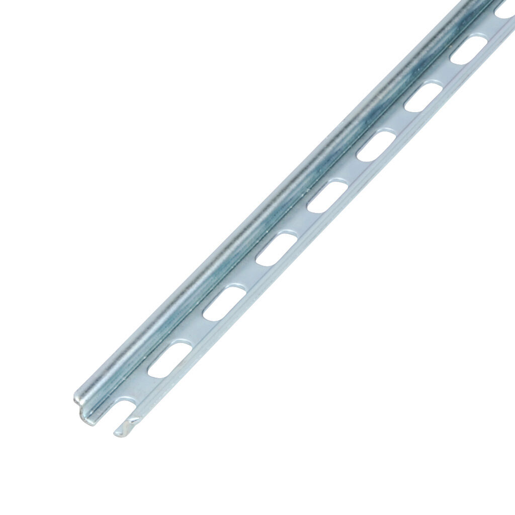 DN-R15S1 - DINnector DIN rail, slotted, 15mm width, 5.5mm height, 1m (39.37in) length, plated steel. Package of 10.