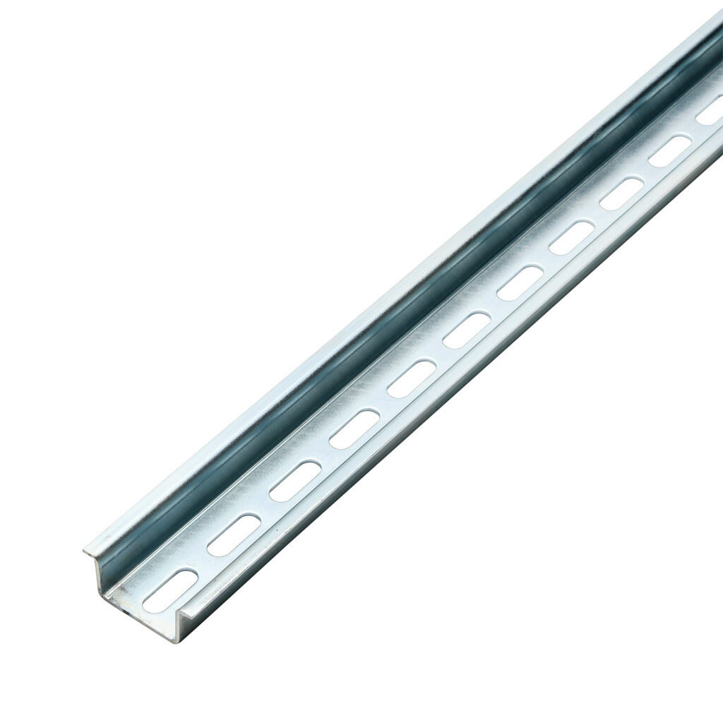 DN-R35HS1-2 - DINnector DIN rail, slotted, 35mm width, 15mm height, 1m (39.37in) length, plated steel. Package of 2.