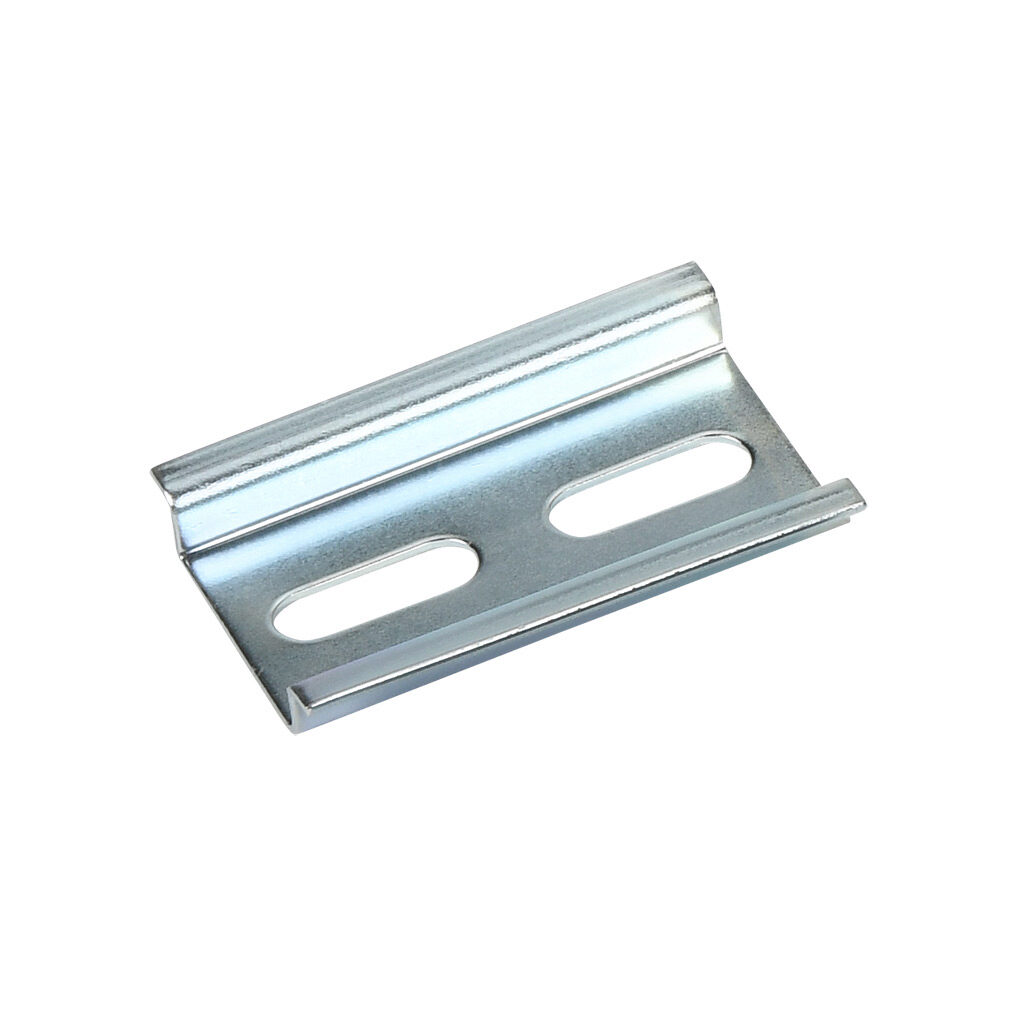 DN-R35S-050-4 - DINnector DIN rail, slotted, 35mm width, 7.5mm height, 50mm (1.97in) length, plated steel. Package of 4.