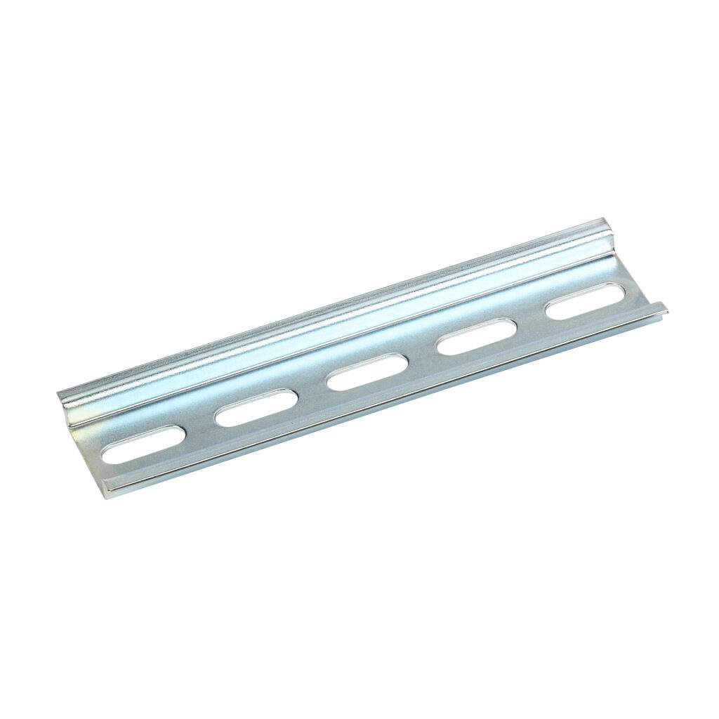 DN-R35S-125-4 - DINnector DIN rail, slotted, 35mm width, 7.5mm height, 125mm (4.92in) length, plated steel. Package of 4.