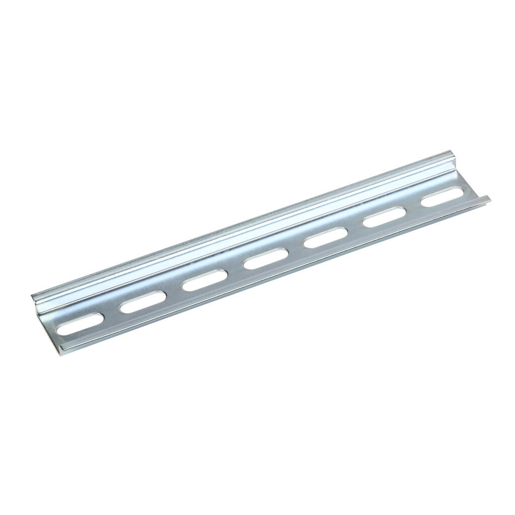 DN-R35S-175-4 - DINnector DIN rail, slotted, 35mm width, 7.5mm height, 175mm (6.89in) length, plated steel. Package of 4.