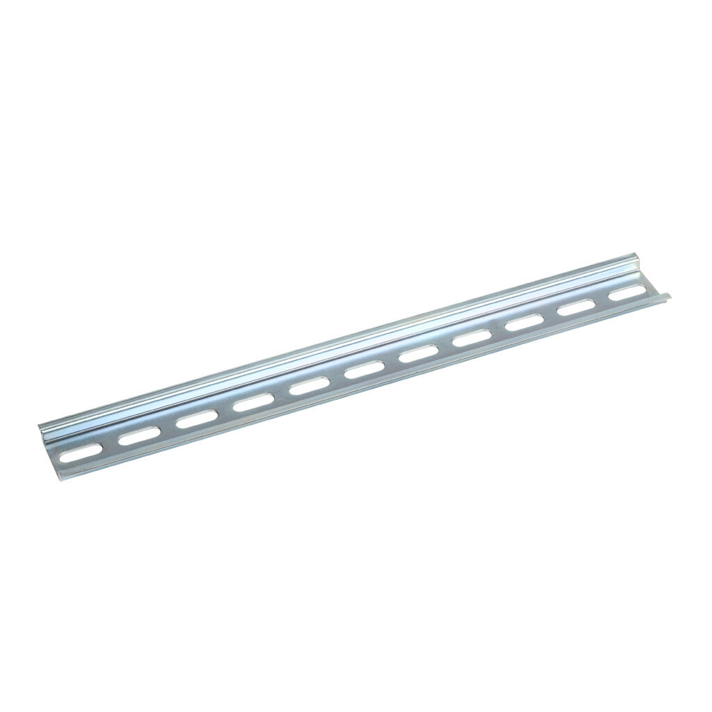 DN-R35S-275-4 - DINnector DIN rail, slotted, 35mm width, 7.5mm height, 275mm (10.83in) length, plated steel. Package of 4.