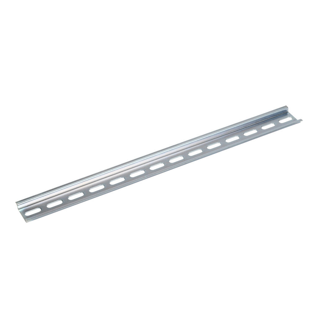 DN-R35S-350-4 - DINnector DIN rail, slotted, 35mm width, 7.5mm height, 350mm (13.78in) length, plated steel. Package of 4.