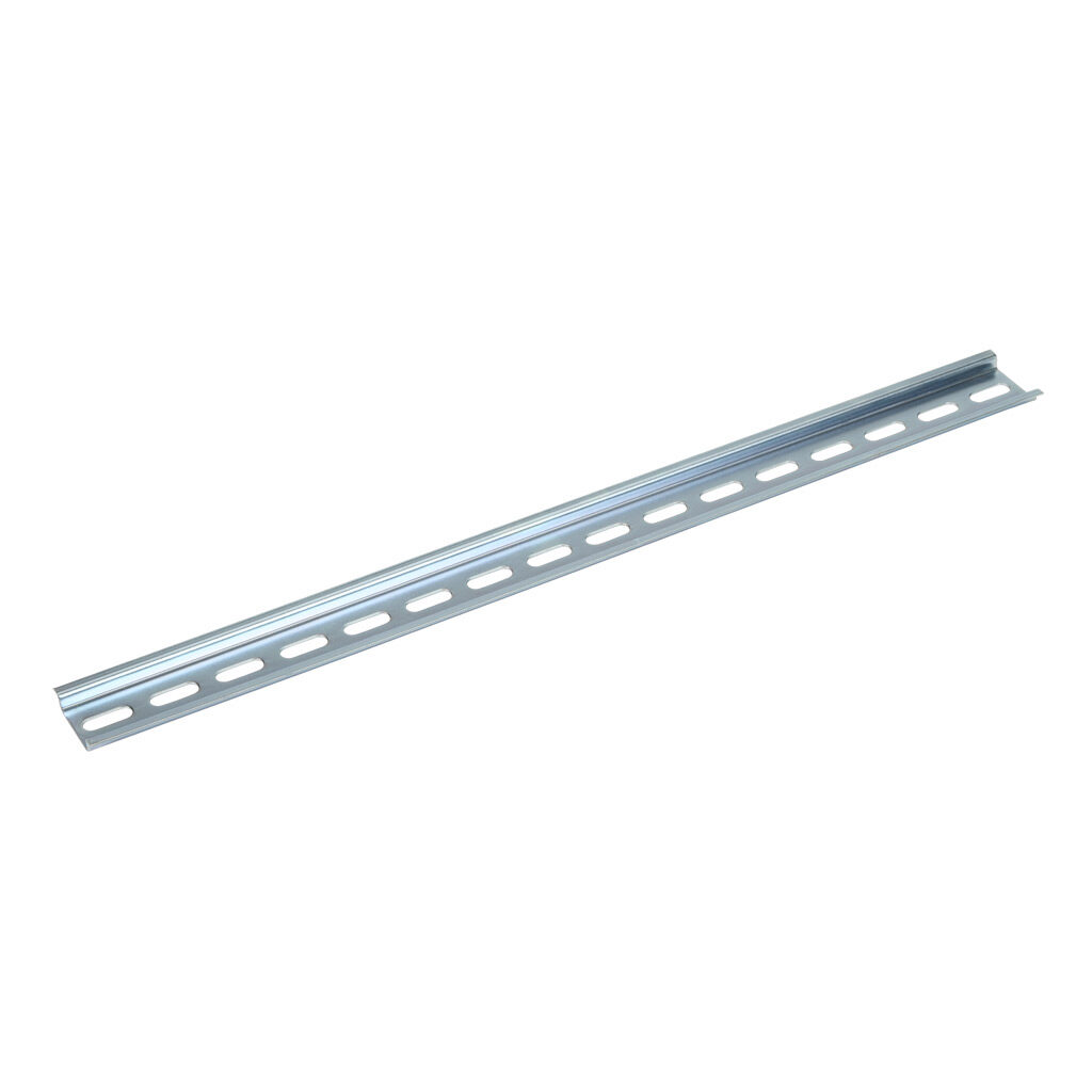 DN-R35S-400-4 - DINnector DIN rail, slotted, 35mm width, 7.5mm height, 400mm (15.75in) length, plated steel. Package of 4.