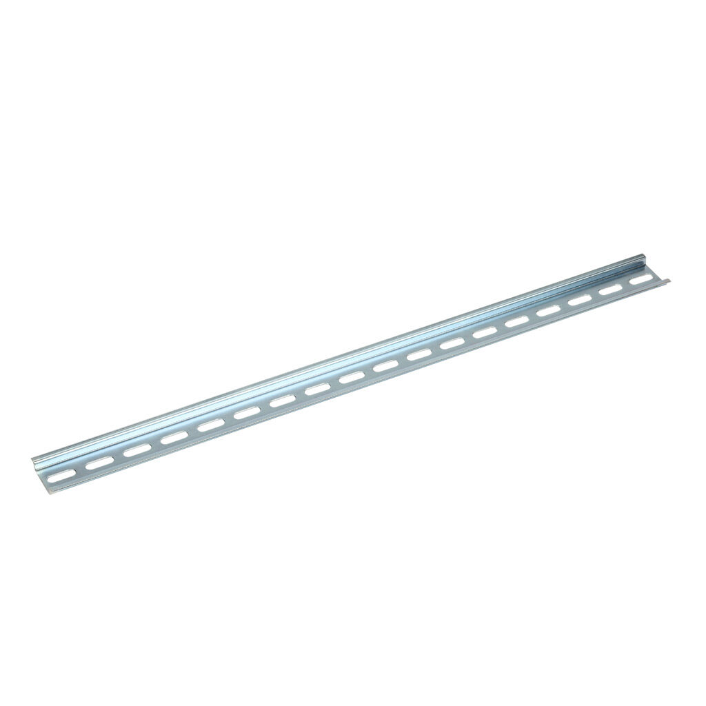 DN-R35S-450-4 - DINnector DIN rail, slotted, 35mm width, 7.5mm height, 450mm (17.72in) length, plated steel. Package of 4.