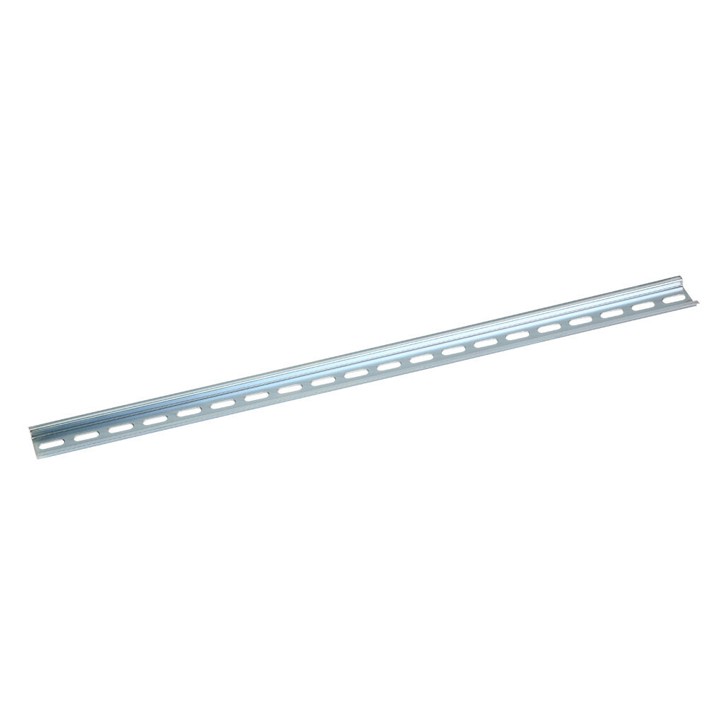 DN-R35S-500-4 - DINnector DIN rail, slotted, 35mm width, 7.5mm height, 500mm (19.69in) length, plated steel. Package of 4.