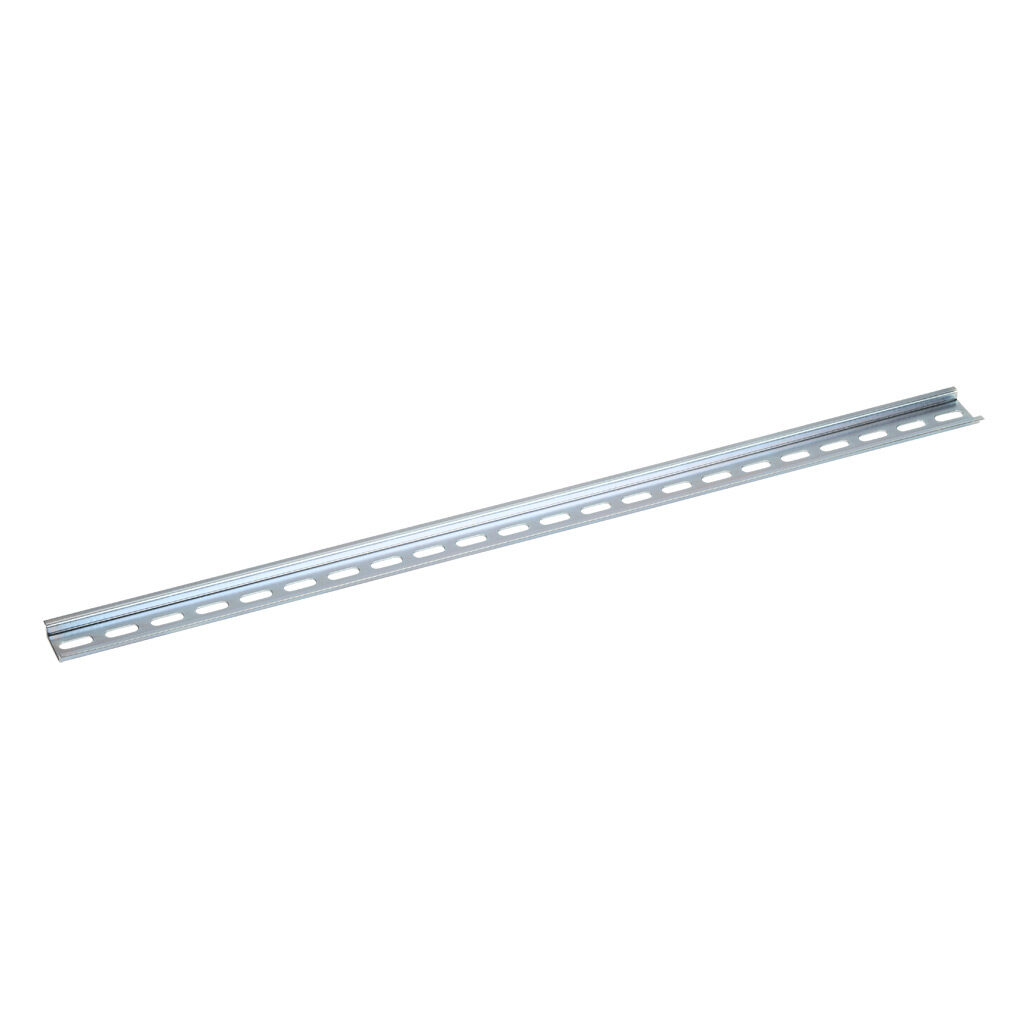 DN-R35S-550-4 - DINnector DIN rail, slotted, 35mm width, 7.5mm height, 550mm (21.65in) length, plated steel. Package of 4.