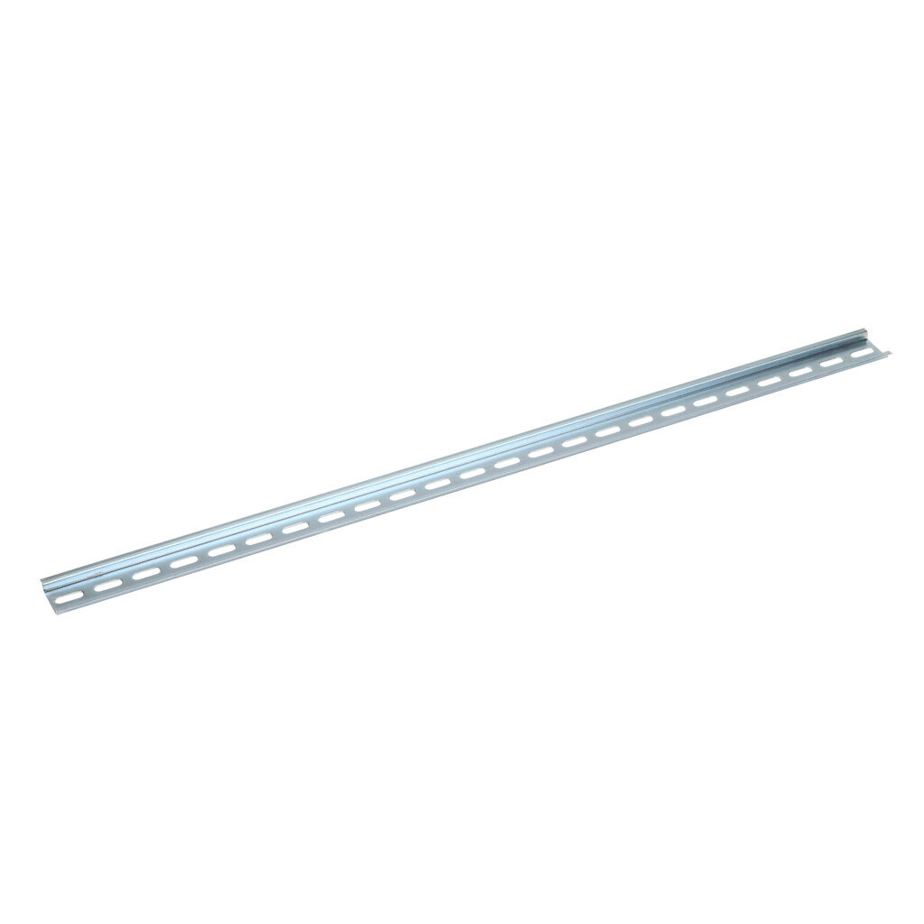 DN-R35S-600-4 - DINnector DIN rail, slotted, 35mm width, 7.5mm height, 600mm (23.62in) length, plated steel. Package of 4.