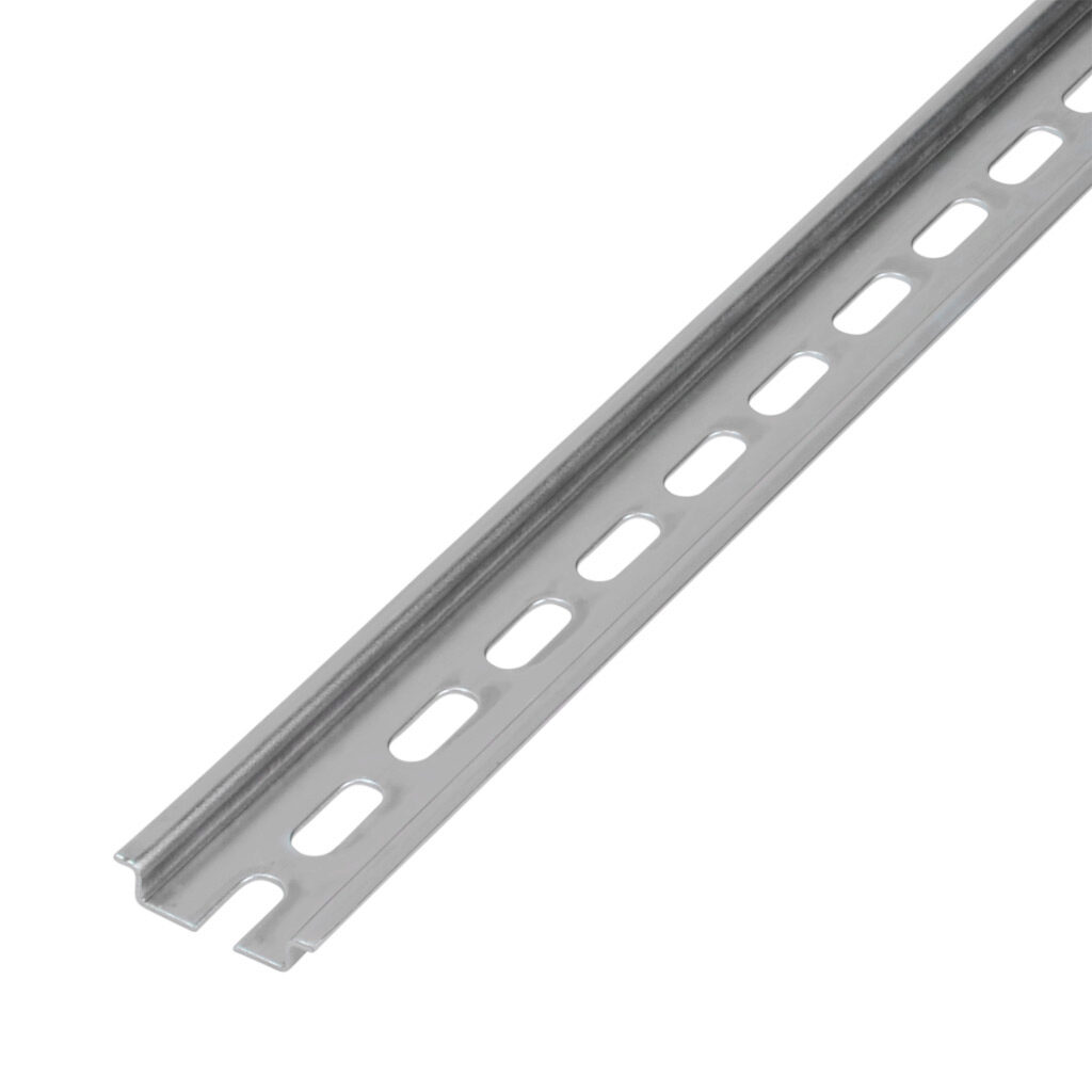 DN-R35S1 - DINnector DIN rail, slotted, 35mm width, 7.5mm height, 1m (39.37in) length, plated steel. Package of 10.
