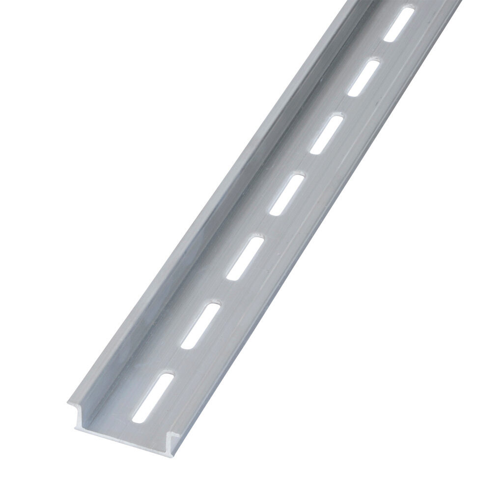 DN-R35SAL1-2 - DINnector DIN rail, slotted, 35mm width, 10mm height, 1m (39.37in) length, aluminum. Package of 2.
