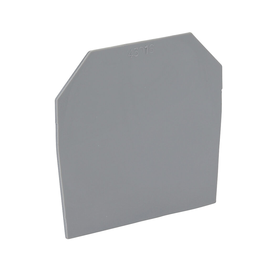 DN-S86MN - DINnector terminal block spacer, gray. Package of 25. For use with DN-T8 or DN-T6 series terminal block.