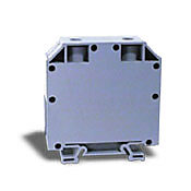 DN-T3/0 - DINnector screw single-level feedthrough terminal block, accepts wire size 4-3/0 AWG, gray, 185A, 35mm DIN rail mount, 100kA SCCR. Package of 10.