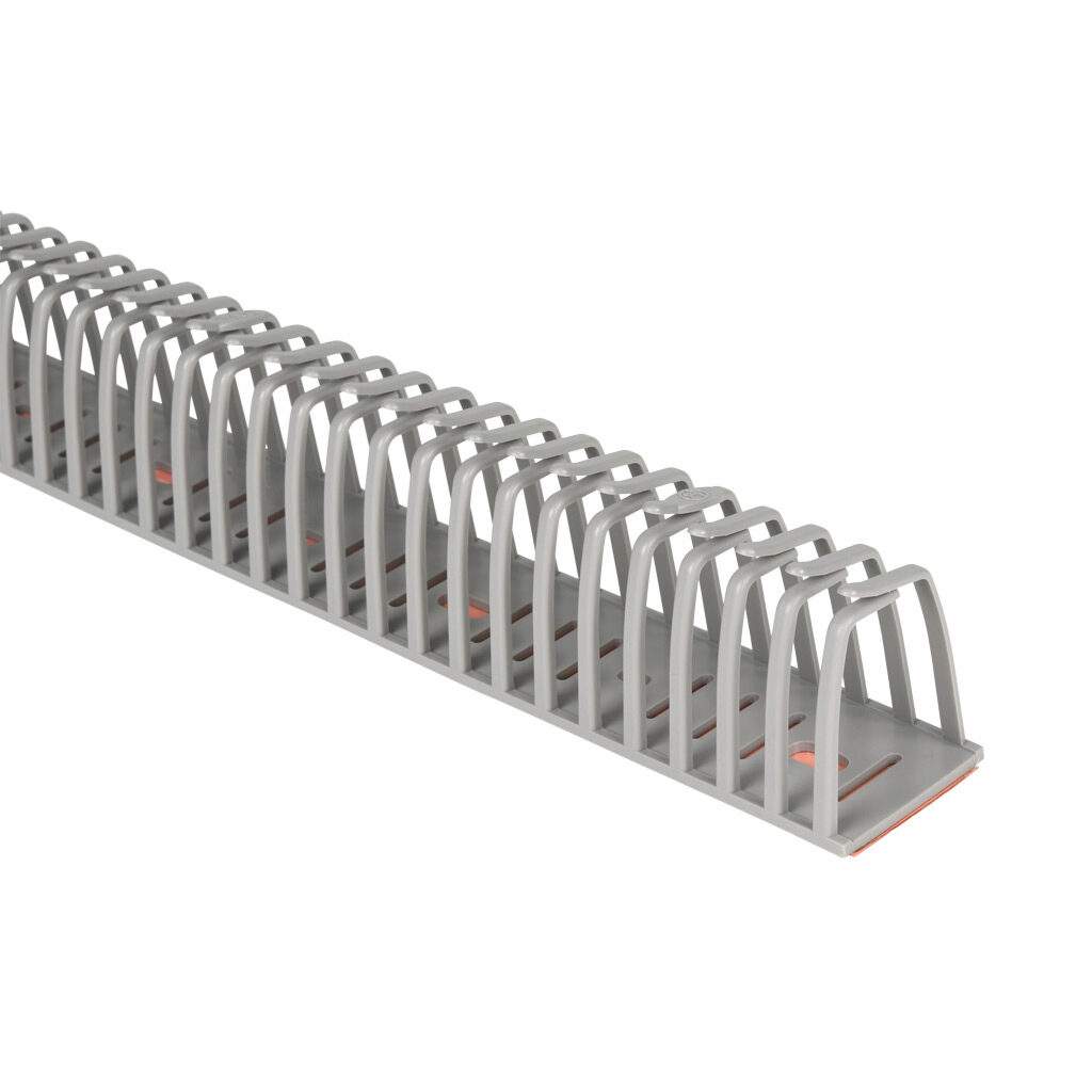 DN45AG-1 - Iboco DINOSAUR series flexible wire duct, self-adhesive, 1.38in width, 1.75in height, 1.6ft/0.5m length, gray.