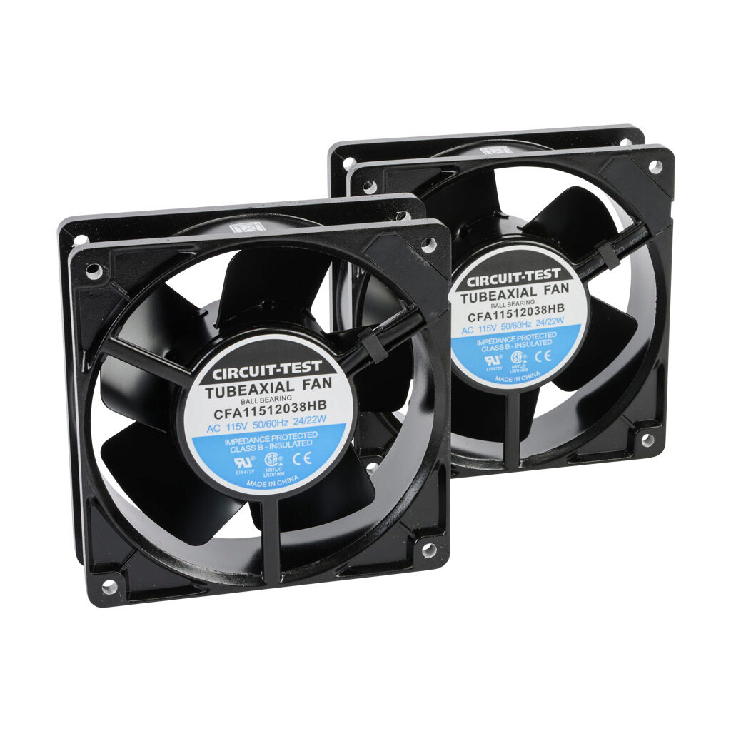 DNFK2AC120 - Hammond rack fan, 100 CFM, 115 VAC operating voltage, 50/60 Hz. Package of 2.