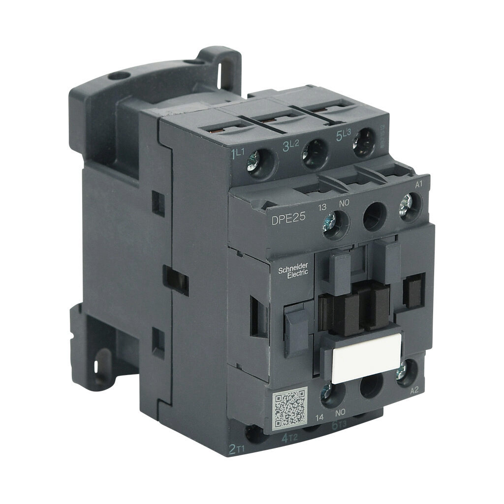 DPE25B7 - Schneider Electric Easy TeSys series IEC contactor, 25A, (3) N.O. power poles, (1) N.O. auxiliary contacts, 24 VAC (50/60Hz) coil voltage.