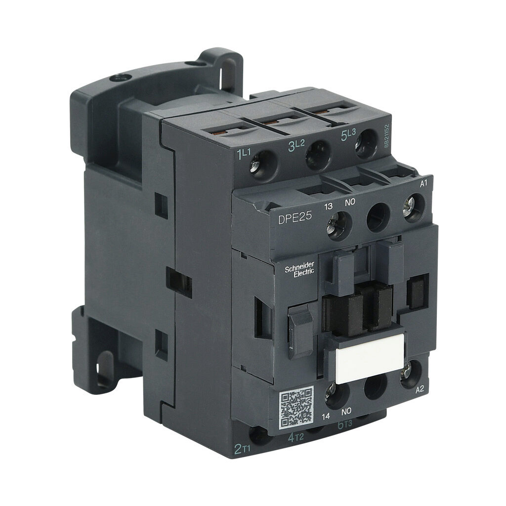 DPE25U7 - Schneider Electric Easy TeSys series IEC contactor, 25A, (3) N.O. power poles, (1) N.O. auxiliary contacts, 240 VAC (50/60Hz) coil voltage.