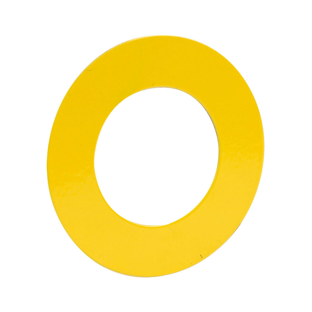 DPF-9 - Schmersal legend plate, metal, round, yellow field, yellow background, legend plate marking "blank". For use with 30mm pilot devices.