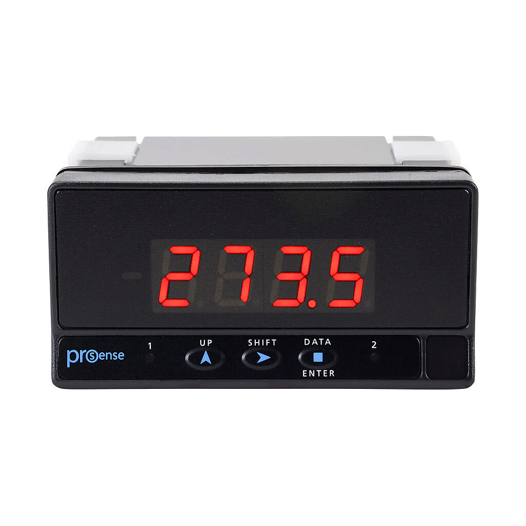 DPM2-E-HL - ProSense digital panel meter, panel mount, 1/8 DIN, 14mm 4-digit red LED, AC/DC current or voltage input, 20-265 VAC/11-265 VDC operating voltage.