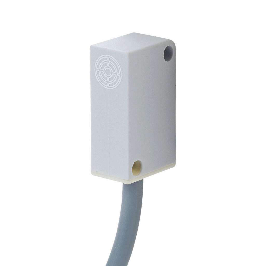 DR10-AN-1A - Micro Detectors inductive proximity sensor, rectangular, 10.3 x 28 x 16mm body, polyphthalamide housing, NPN, N.O. output, 3mm sensing distance, flush, 3 kHz switching frequency, IP67, pigtail.