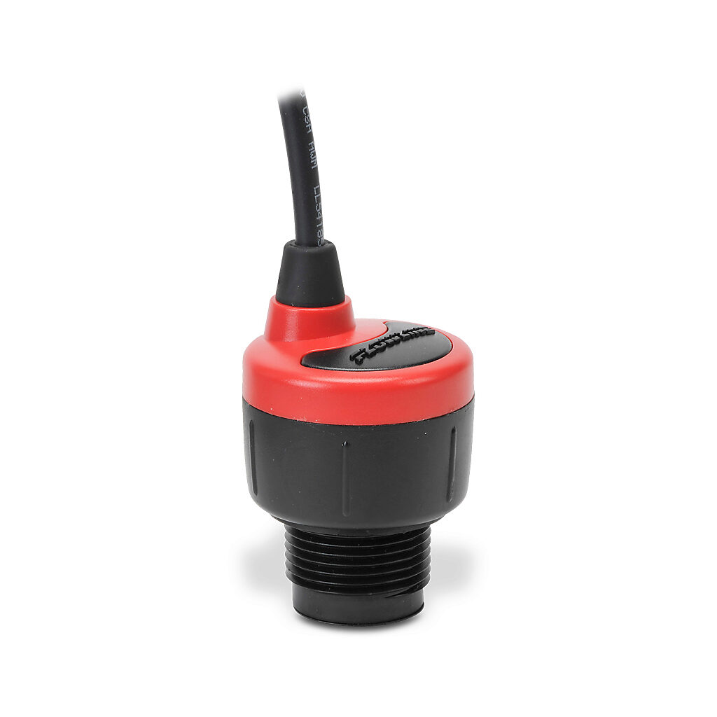 DS14-00 - Flowline EchoPod ultrasonic liquid level sensor, 4.1ft/1.25m sensing range, (4) SPST relays, N.O./N.C. selectable, 12-24 VAC/VDC, 1in male NPT process connection.