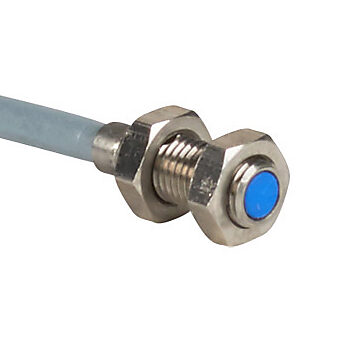 DW-AD-621-M4-960 - Contrinex inductive proximity sensor, tubular, 4mm diameter x 12mm body, stainless steel housing, NPN, N.O. output, 1mm sensing distance, flush, 8 kHz switching frequency, IP67, pigtail.