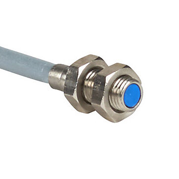 DW-AD-623-M4-960 - Contrinex inductive proximity sensor, tubular, 4mm diameter x 12mm body, stainless steel housing, PNP, N.O. output, 1mm sensing distance, flush, 8 kHz switching frequency, IP67, pigtail.