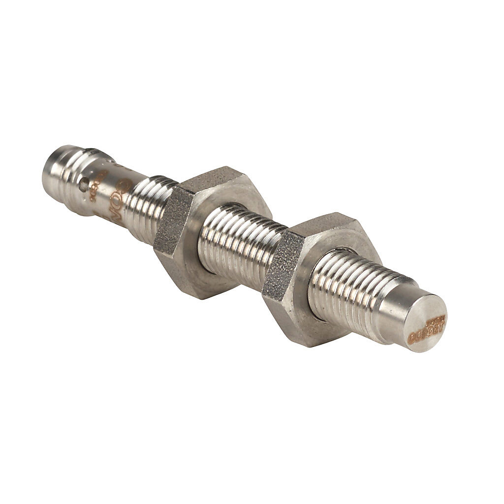 DW-AS-711-M8-001 - Contrinex inductive proximity sensor, tubular, 8mm diameter x 60mm body, stainless steel housing, NPN, N.O. output, 6mm sensing distance, non-flush, 700 Hz switching frequency, IP67 IP68, 3-pin M8 quick-disconnect.