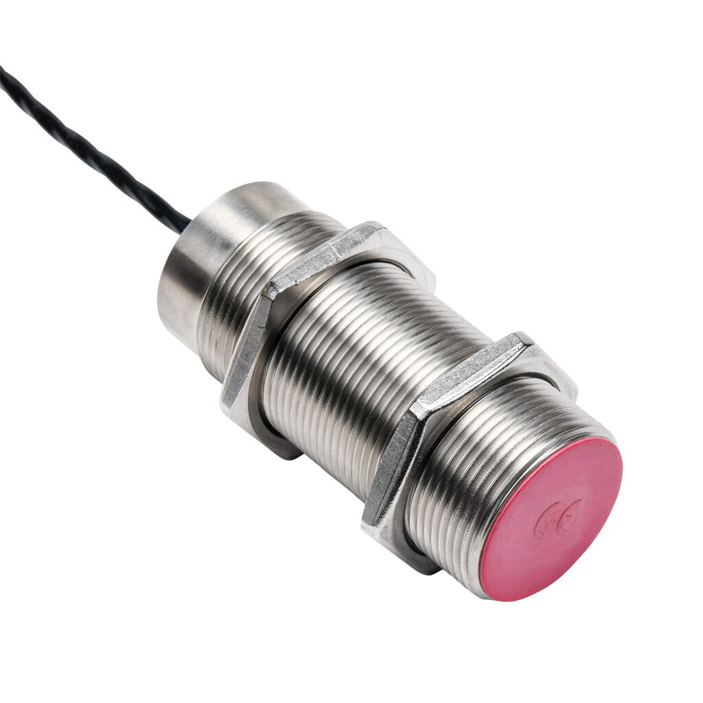 DW-HD-603-M30-310 - Contrinex inductive proximity sensor, tubular, 30mm diameter x 75mm body, 304 stainless steel housing, PNP, N.O., 10mm sensing distance, flush, 200 Hz switching frequency, IP67, pigtail.