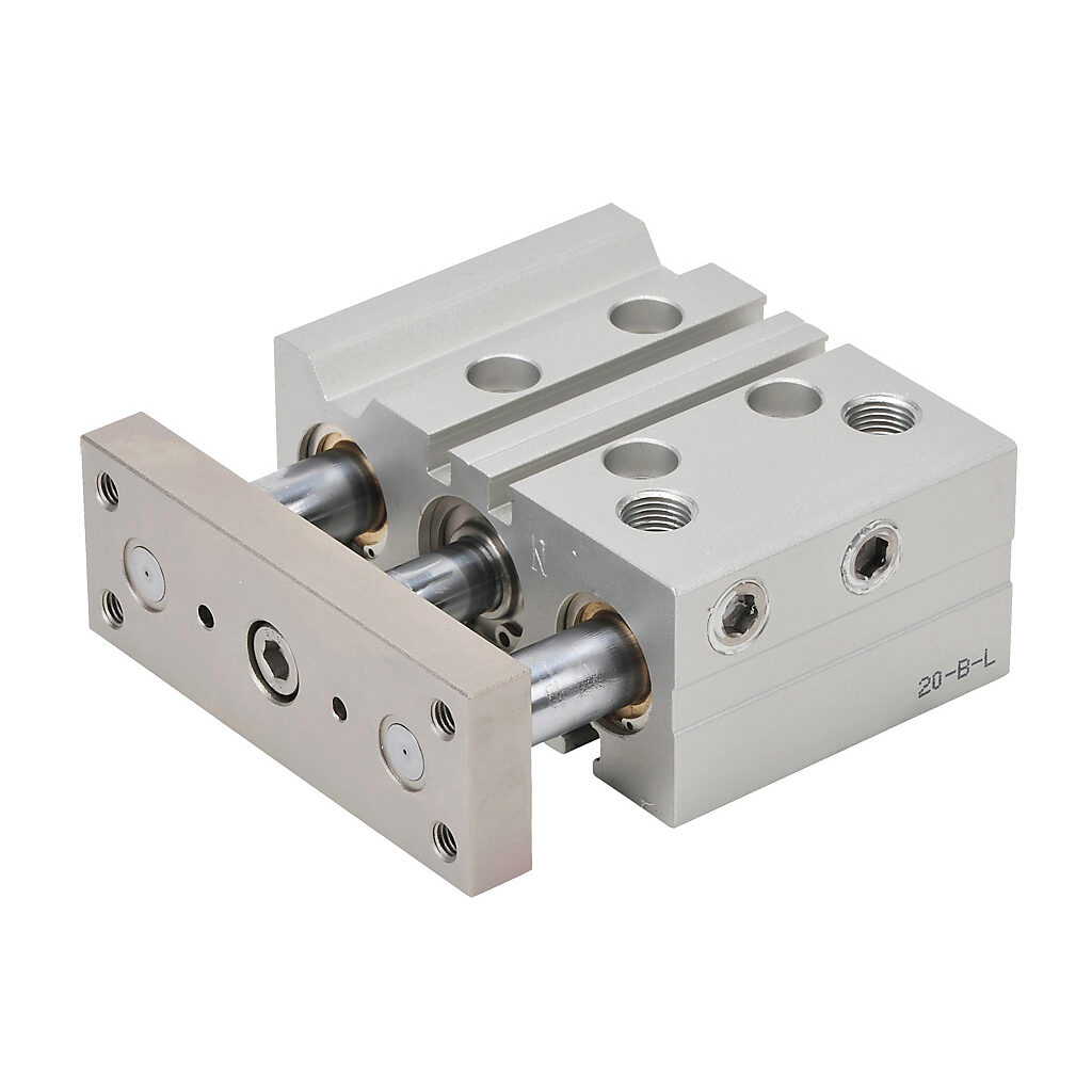 E20M020MD-M - NITRA pneumatic cylinder, dual guide rod, 20mm bore, 10mm rod diameter, 20mm stroke, double acting, magnetic piston, universal mount.
