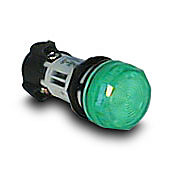 E22HL3X8 - Eaton cluster style LED indicating light, permanent light function, 22mm, green, 29mm, round, plastic base, 120 VAC/VDC, full voltage.