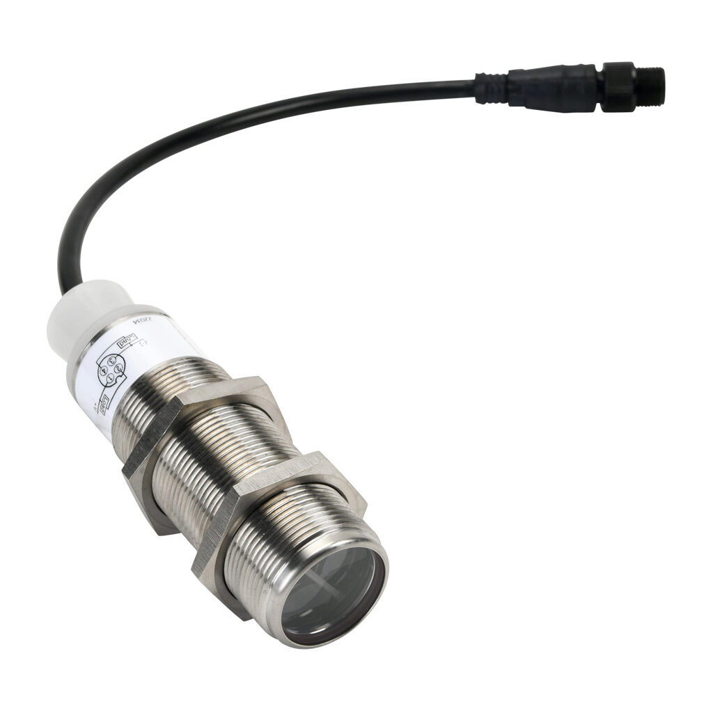 E58-30DPS280-HDP - Eaton photoelectric sensor, tubular, threaded, background suppression, visible red, 280mm sensing distance, dark-on, NPN/PNP, 30mm diameter X 89mm body, 303 stainless steel, 7in cable length, 4-pin M12 quick-disconnect.