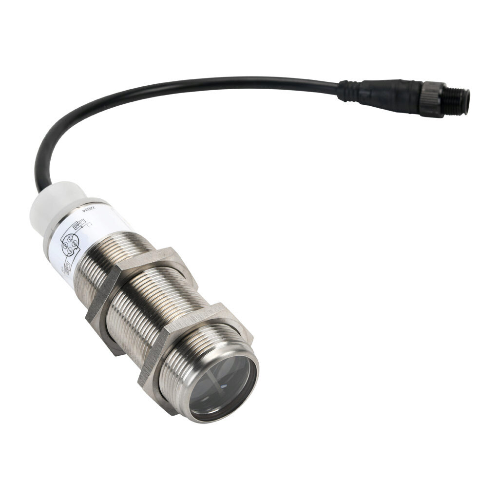 E58-30DPS280-HLP - Eaton photoelectric sensor, tubular, threaded, background suppression, visible red, 280mm sensing distance, light-on, NPN/PNP, 30mm diameter X 89mm body, 303 stainless steel, 7in cable length, 4-pin M12 quick-disconnect.