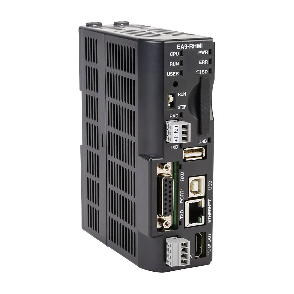 EA9-RHMI - C-more EA9 series headless HMI, (2) serial, (1) Ethernet and (2) USB ports, (1) HDMI audio/video out and (1) memory card slot.