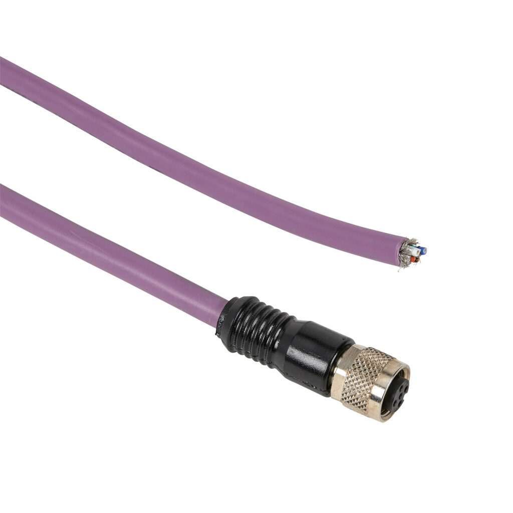 EC-M12FC-LKCB-05 - Lika Electronic encoder cable, M12 axial female to pigtail, shielded, twisted pair, 16.4ft/5m cable length. For use with Lika Electronic Modbus RTU encoders.