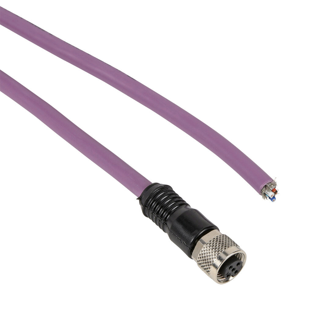 EC-M12FC-LKCB-10 - Lika Electronic encoder cable, M12 axial female to pigtail, shielded, twisted pair, 32.8ft/10m cable length. For use with Lika Electronic Modbus RTU encoders.